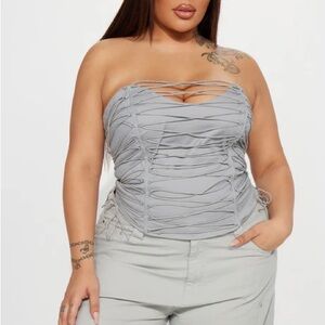 3x Gray Strapless corset Women's Top